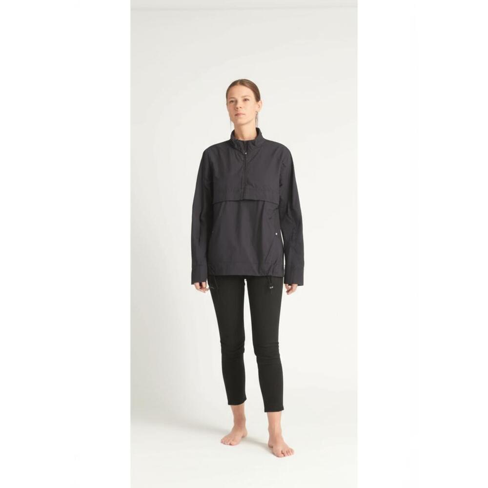 EILEEN FISHER Jacket Women's Size Medium Black Anorak Half Zip Casual Athleisure